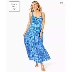 Lily Pulitzer Shylee Cotton Maxi Dress size 12 NWT